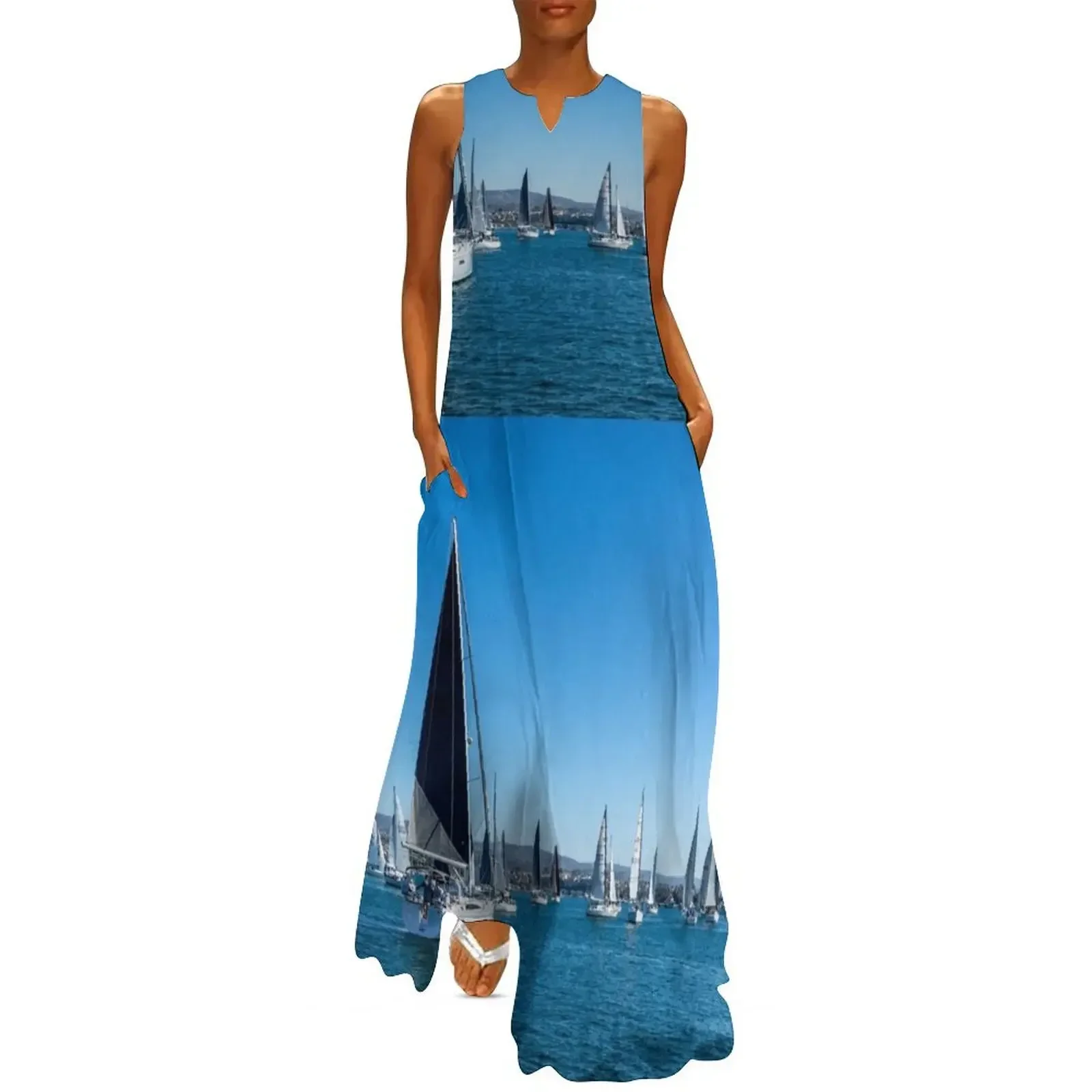 Balboa Island Sailboats Long Dress woman dress dress women summer Women's summer long
Balboa Island Sailboats Long Dress woman dress dress women summer Women's summer long