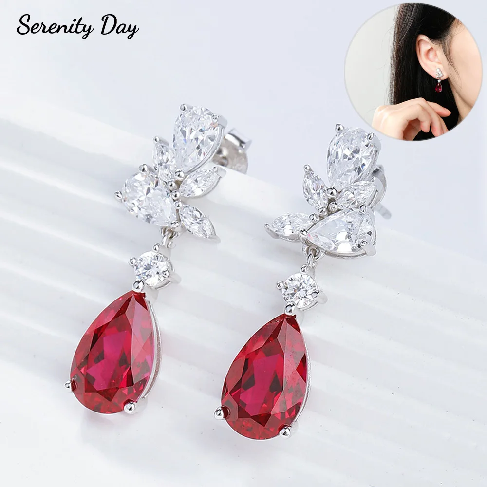 Serenity 5.6ct D Color Moissanite Drop Earrings for Women 100% S925 Sterling Silver Plated 18K 6ct Real Cultivated Ruby Earrings
Serenity 5.6ct D Color Moissanite Drop Earrings for Women 100% S925 Sterling Silver Plated 18K 6ct Real Cultivated Ruby Earrings