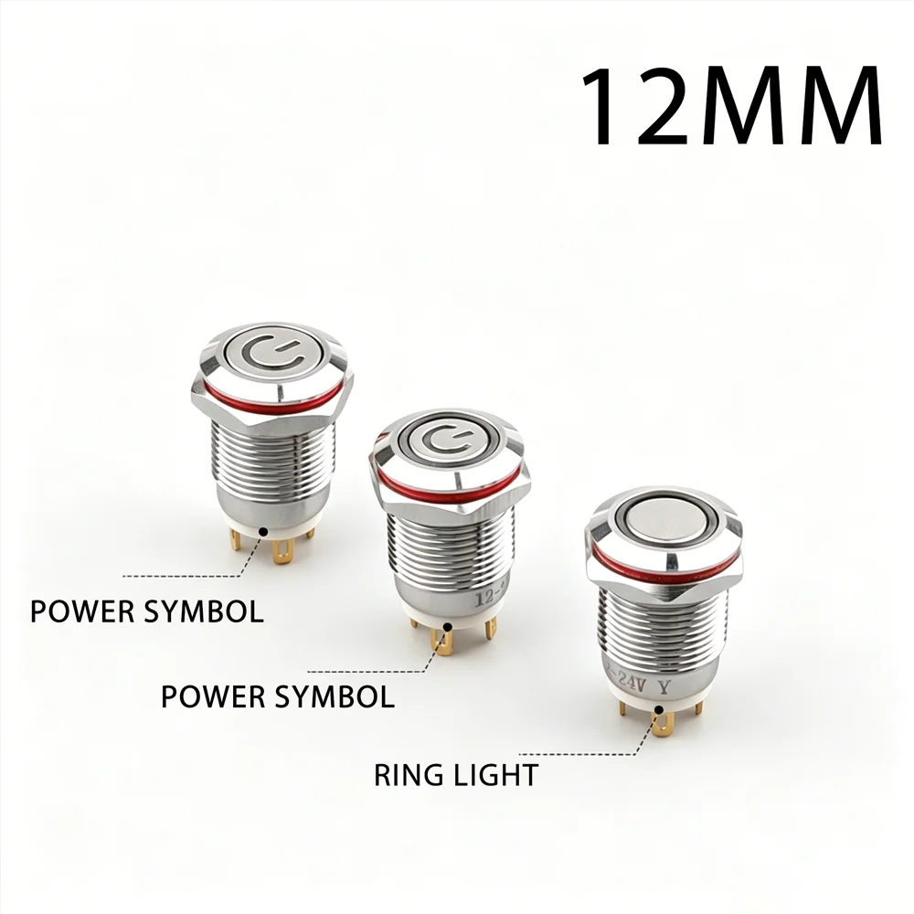 1/5PCS 12MM LED Push Button Switch 12V-24V 4-PIN Momentary Circular Light/Power Symbol For Boat/Auto DIY (Red Green Blue)
1/5PCS 12MM LED Push Button Switch 12V-24V 4-PIN Momentary Circular Light/Power Symbol For Boat/Auto DIY (Red Green Blue)