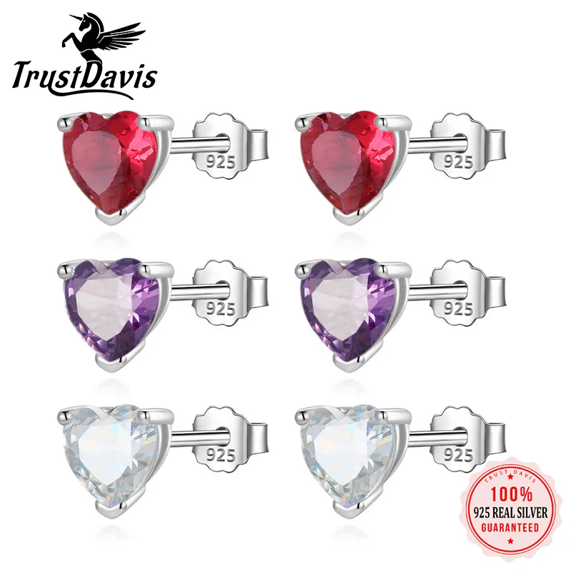 TrustDavis 2024 Real 925 Sterling Silver Colorful Heart-shaped Zircon Stud Earrings For Women Wedding Fine 925 Jewelry DS4497
TrustDavis 2024 Real 925 Sterling Silver Colorful Heart-shaped Zircon Stud Earrings For Women Wedding Fine 925 Jewelry DS4497