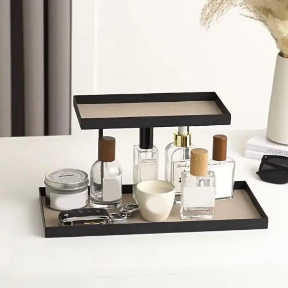 Iron Double Layer Vanity Tray Rectangular Decorative Jewelry Key Holder Space Saving Large Capacity Dresser Tray Countertop
Iron Double Layer Vanity Tray Rectangular Decorative Jewelry Key Holder Space Saving Large Capacity Dresser Tray Countertop