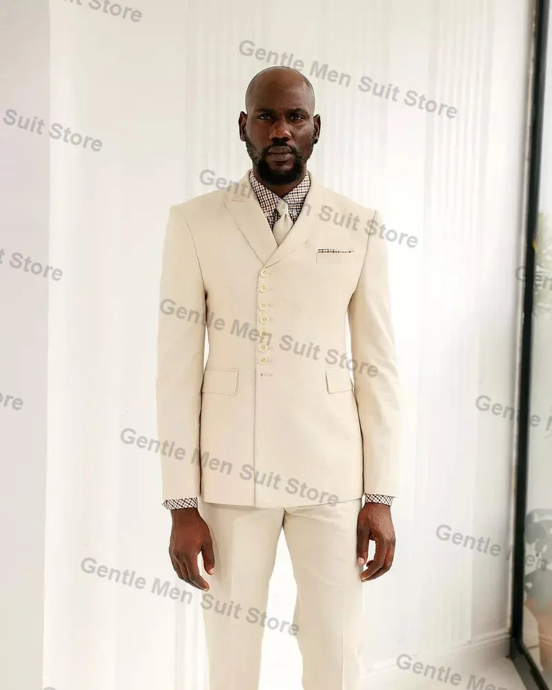 Formal Office Beige Men Suits Set 2 Piece Cotton Blazer+Pant Prom Groom Wedding Tuxedo Coat Tailored Made Business Jacket Wear
Formal Office Beige Men Suits Set 2 Piece Cotton Blazer+Pant Prom Groom Wedding Tuxedo Coat Tailored Made Business Jacket Wear