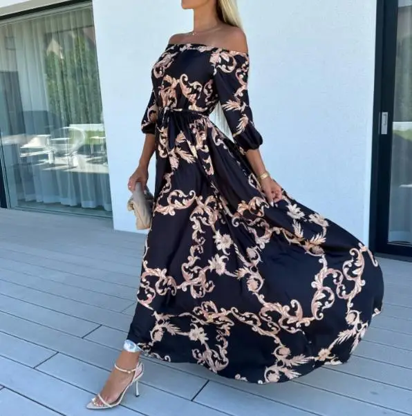 Elegant Party Dresses for Women 2026 Autumn New Fashion Casual Sexy Style One Line Neck Printed Dress Beach Vacation
Elegant Party Dresses for Women 2026 Autumn New Fashion Casual Sexy Style One Line Neck Printed Dress Beach Vacation