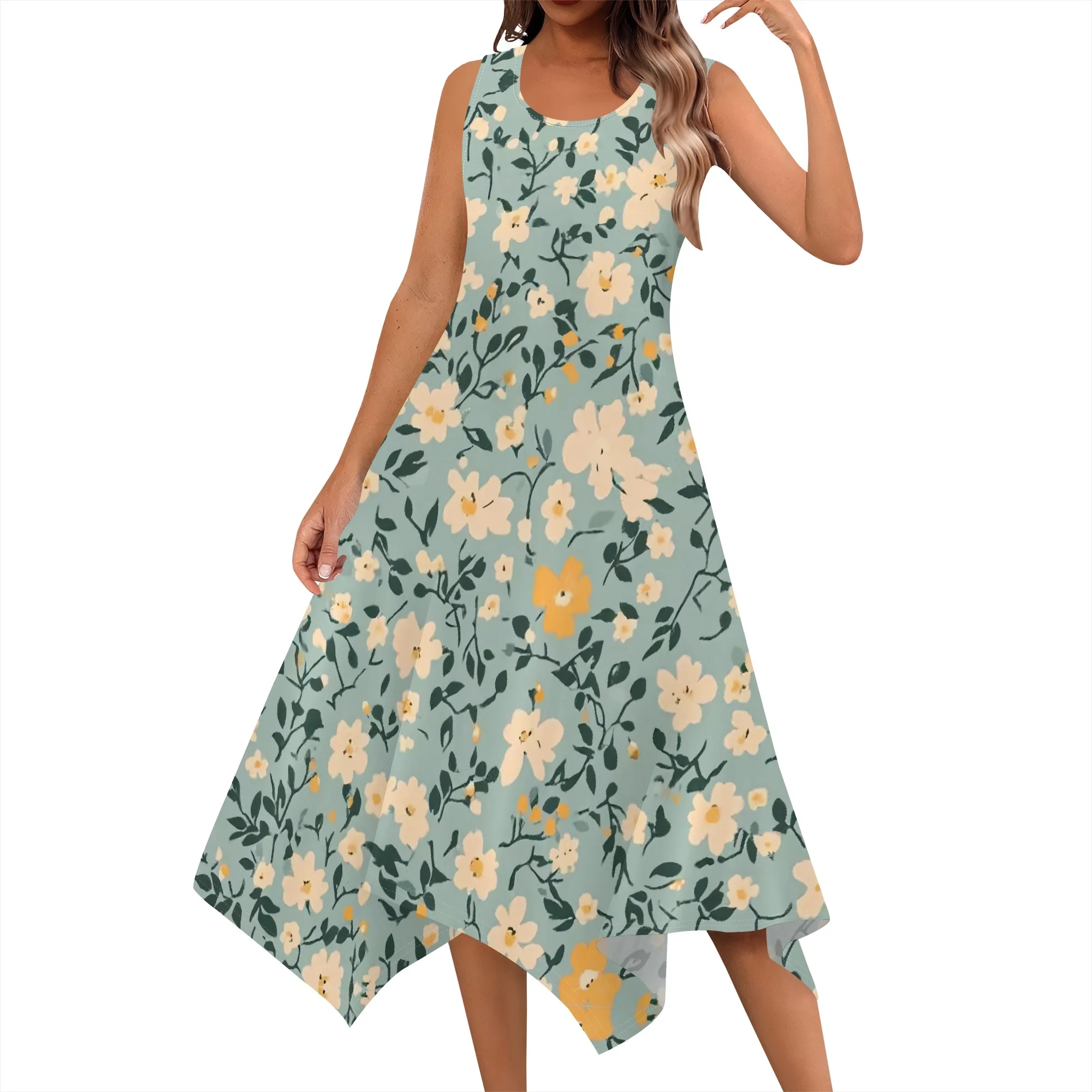 Women's Summer Hankerchief Hem Dress Casual Ditsy Floral Pattern Sundress Boho Flowy Midi Vacation Dresses
Women's Summer Hankerchief Hem Dress Casual Ditsy Floral Pattern Sundress Boho Flowy Midi Vacation Dresses