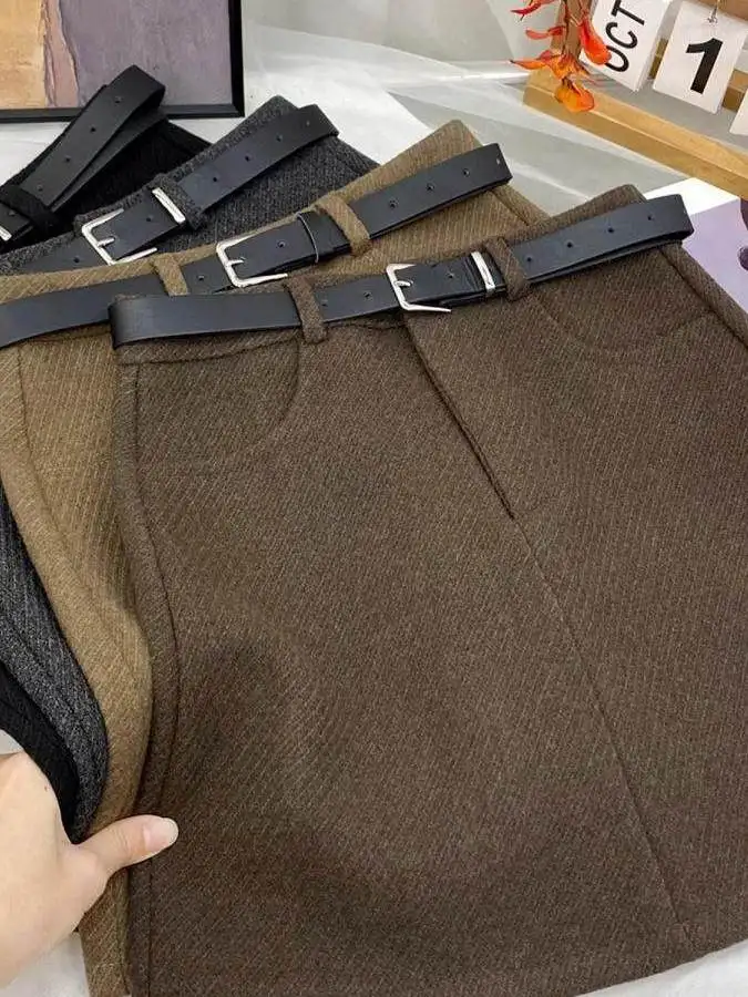 Retro Khaki Woolen A-Line Skirt Women's High Waist Slimming Trendy Versatile Spring New Style Commute Polyester Fiber
Retro Khaki Woolen A-Line Skirt Women's High Waist Slimming Trendy Versatile Spring New Style Commute Polyester Fiber