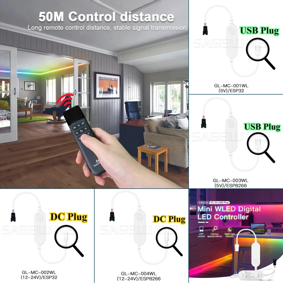 WLED ESP8266/ESP32 Мини-светодиодный контроллер DC 5 В USB RGB IC Цифровые динамические фонари для WS2811/2812/2812b/2815 SK6812 Strip DC12-24V
WLED ESP8266/ESP32 Мини-светодиодный контроллер DC 5 В USB RGB IC Цифровые динамические фонари для WS2811/2812/2812b/2815 SK6812 Strip DC12-24V