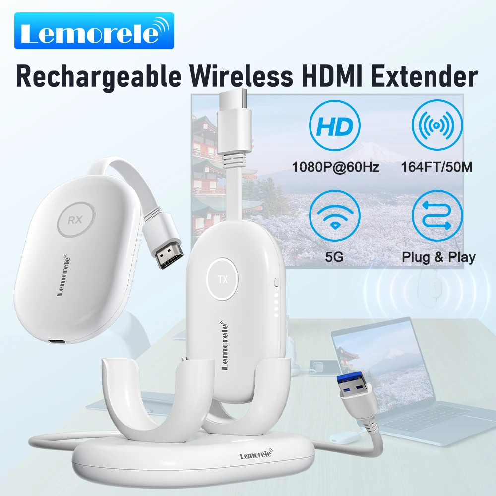 Lemorele Wireless HDMI Transmitter and Receiver organizing and charging functions Meeting Bluetooth Transmitter Audio for Laptop
Lemorele Wireless HDMI Transmitter and Receiver organizing and charging functions Meeting Bluetooth Transmitter Audio for Laptop