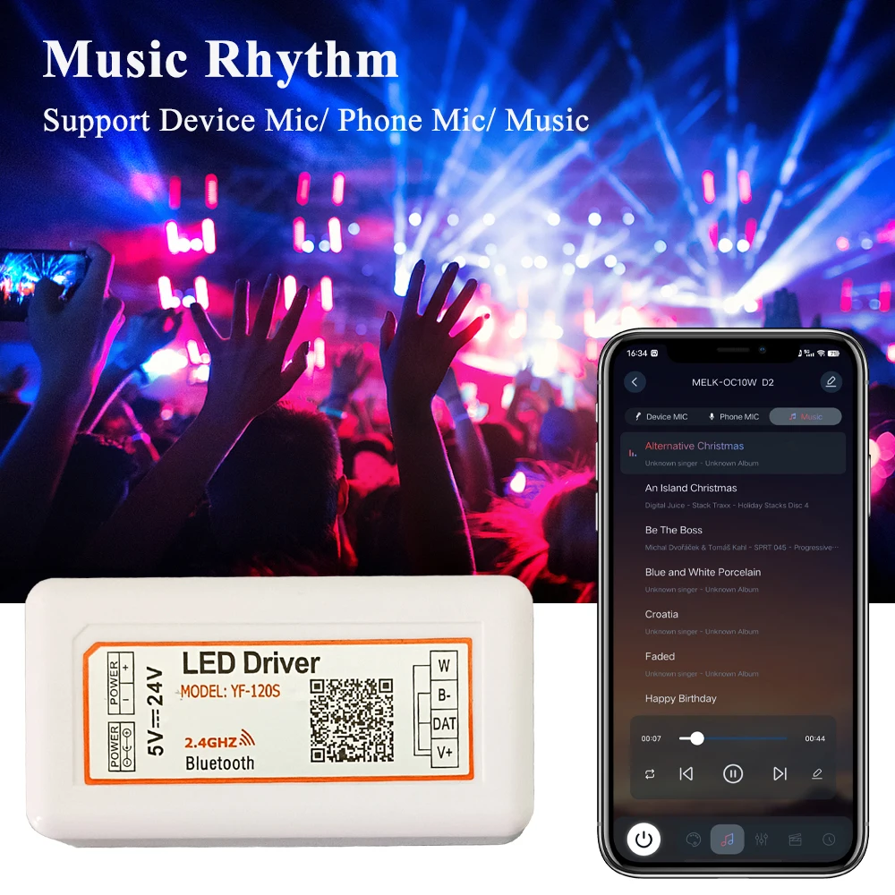 DC5-24V Bluetooth LED Music Controller Single Color Dimmer 2-in-1 Dual Function 3Pin RGB Strip Driver Remote APP Control
DC5-24V Bluetooth LED Music Controller Single Color Dimmer 2-in-1 Dual Function 3Pin RGB Strip Driver Remote APP Control