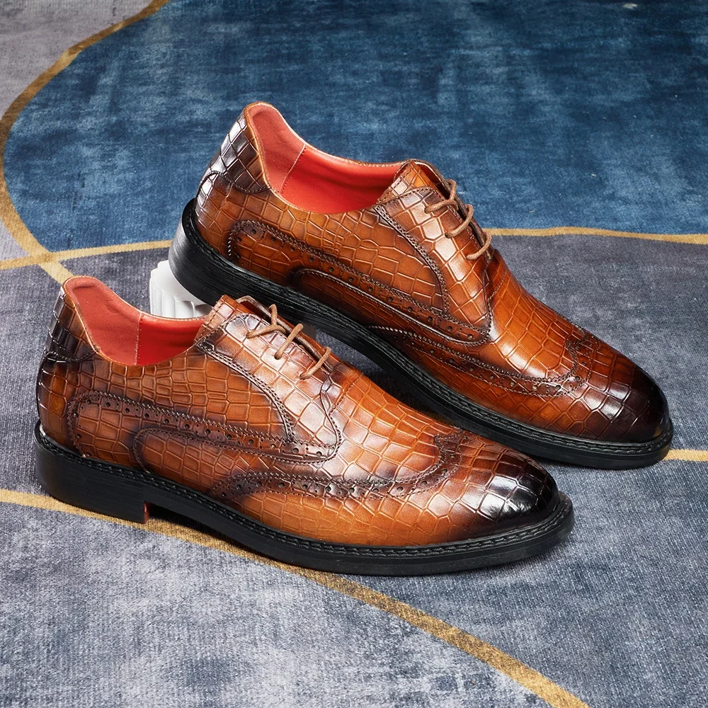Luxury Man Dress Shoes Increased Height Oxfords Shoe Genuine Cowhide Leather Crocodile Pattern Elegant Wedding Male Footwear
Luxury Man Dress Shoes Increased Height Oxfords Shoe Genuine Cowhide Leather Crocodile Pattern Elegant Wedding Male Footwear
