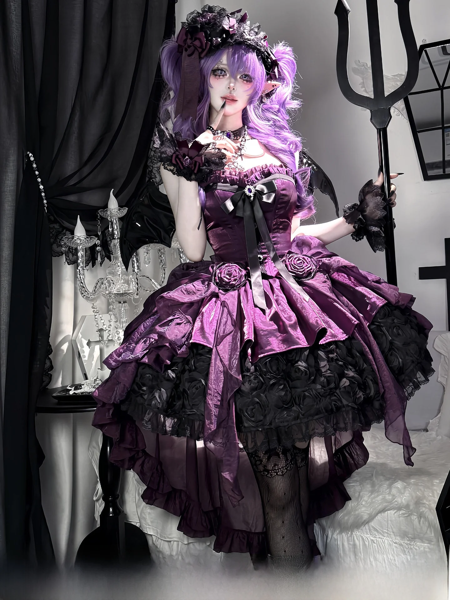 Adult Ceremony Party Purple Lolita Evening Gown Women's Sweet Style mid Waist Ball Gown Princess Skirt Short Size
Adult Ceremony Party Purple Lolita Evening Gown Women's Sweet Style mid Waist Ball Gown Princess Skirt Short Size