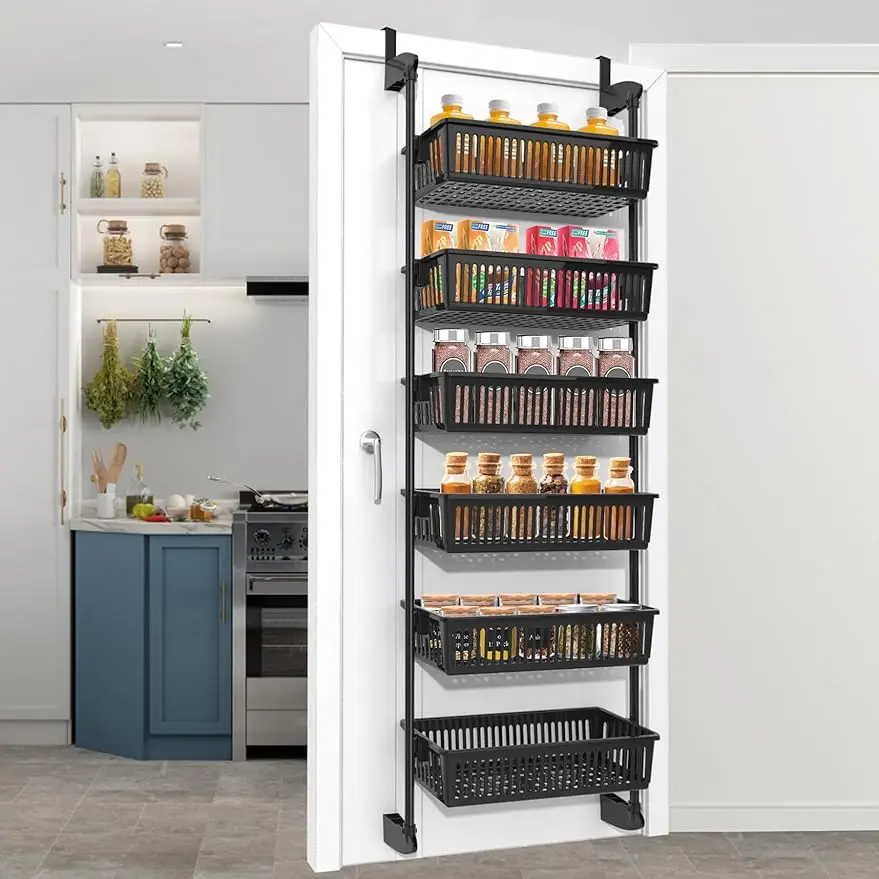 Pantry Door Organizer Over the Door Pantry Organizer with 6-Tier Adjustable Baskets Heavy-Duty Metal Wall Mounted Over
Pantry Door Organizer Over the Door Pantry Organizer with 6-Tier Adjustable Baskets Heavy-Duty Metal Wall Mounted Over