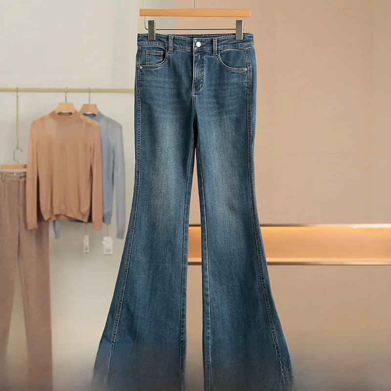 Elastic Comfortable Cotton Slim Fit Bell Bottom Jeans Women's Casual High Stretch Spring New Style Denim Pants Natural Waist
Elastic Comfortable Cotton Slim Fit Bell Bottom Jeans Women's Casual High Stretch Spring New Style Denim Pants Natural Waist