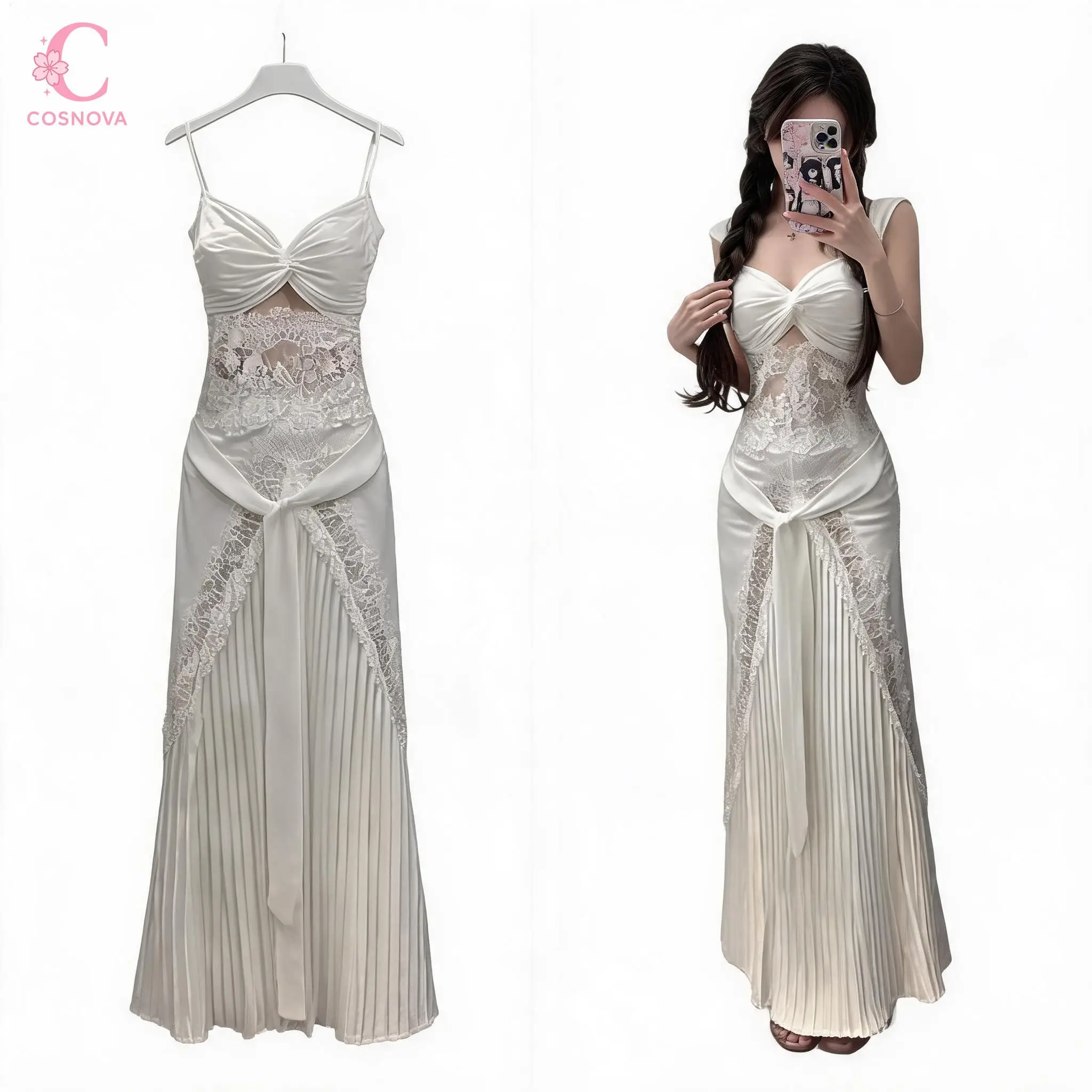 Chic Sexy Hot Girl Lace Pleated Off Shoulder 2 Piece Sets Women Twist Cut Out Bow Maxi Dress Female Summer Beach Party Clothes
Chic Sexy Hot Girl Lace Pleated Off Shoulder 2 Piece Sets Women Twist Cut Out Bow Maxi Dress Female Summer Beach Party Clothes