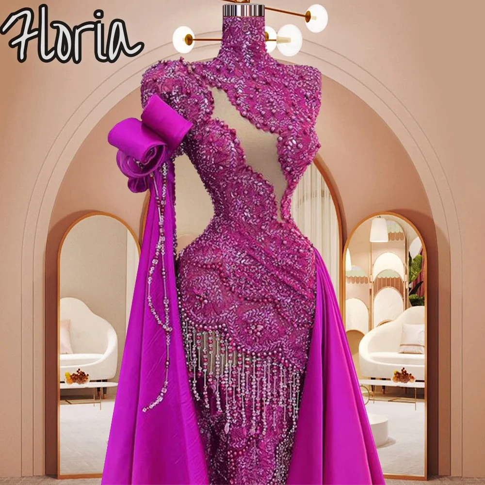 Cap Sleeves One Shoulder Formal Evening Dress With Side Train فساتين سهرة Pearls Tassel Haute Couture Custom Made Robe
Cap Sleeves One Shoulder Formal Evening Dress With Side Train فساتين سهرة Pearls Tassel Haute Couture Custom Made Robe