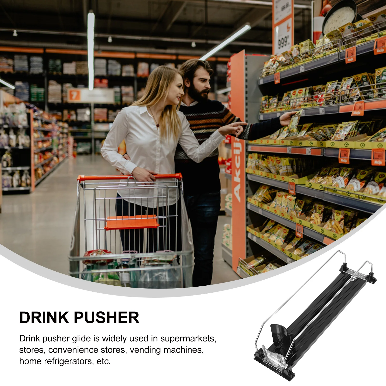 300 310MM Black Drink Pusher for Supermarket Shelves Glide ganizer Design Space Saving Plastic Beverage Replenishment
300 310MM Black Drink Pusher for Supermarket Shelves Glide ganizer Design Space Saving Plastic Beverage Replenishment