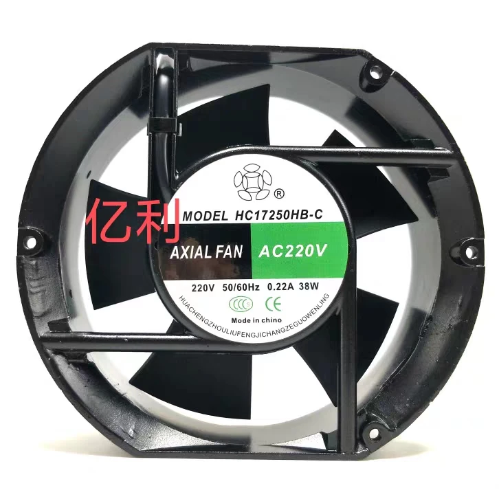 HUACHENG HC17250HB-C AC 220V 0.22A 38W 172x172x51mm 2-Wire Server Cooling Fan
HUACHENG HC17250HB-C AC 220V 0.22A 38W 172x172x51mm 2-Wire Server Cooling Fan