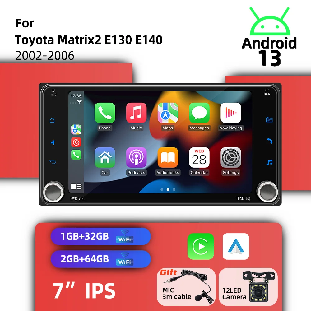 For Toyota Matrix2 Matrix 2 E130 E140 2002-2006 Android Radio 2Din Car Multimedia Head Unit 7" Screen Wireless Carplay Autoradio
For Toyota Matrix2 Matrix 2 E130 E140 2002-2006 Android Radio 2Din Car Multimedia Head Unit 7" Screen Wireless Carplay Autoradio