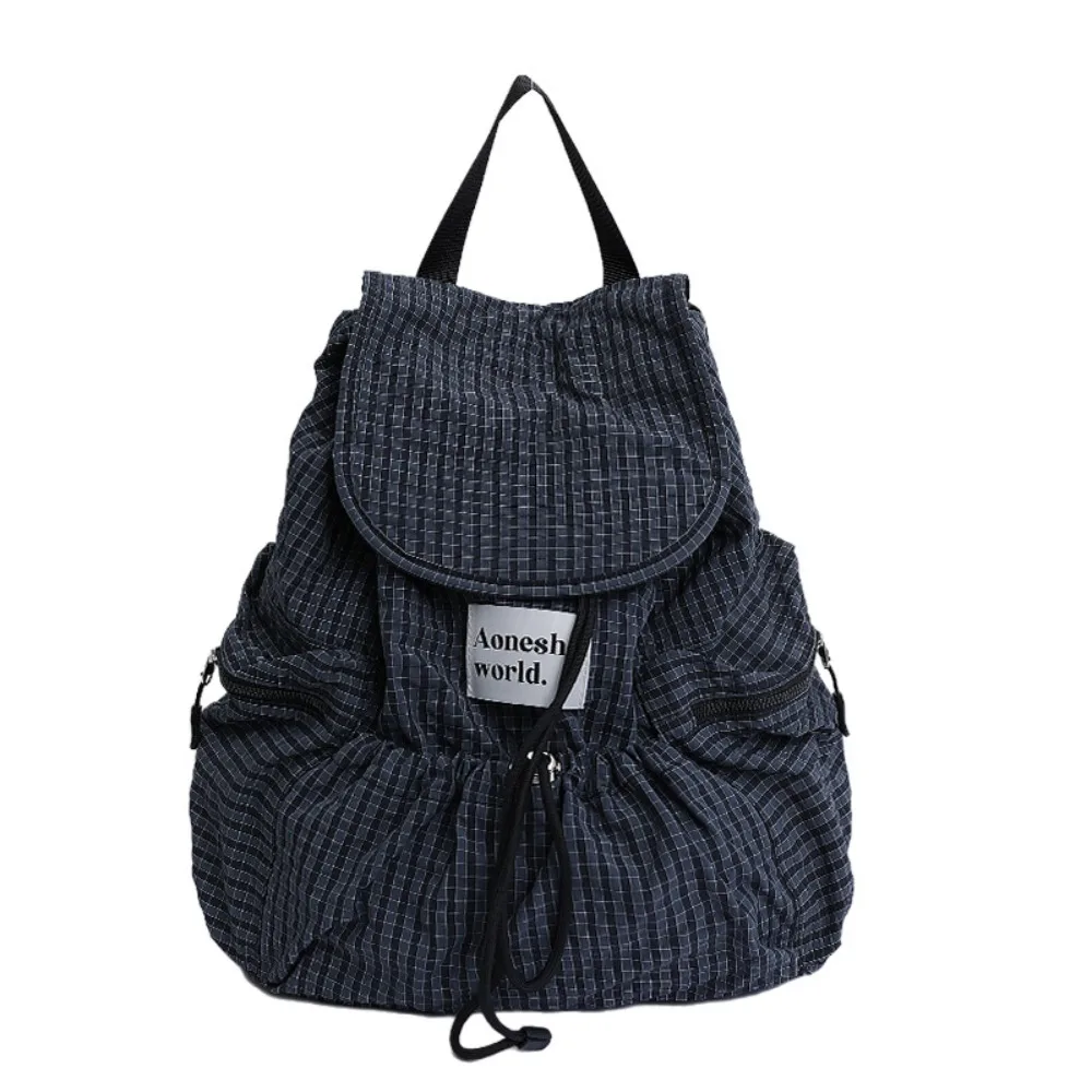 Trendy Solid Color Drawsting Backpacks Plaid Korean Ruched Shoulder Bags Light Weight Nylon Student Schoolbag Teenagers
Trendy Solid Color Drawsting Backpacks Plaid Korean Ruched Shoulder Bags Light Weight Nylon Student Schoolbag Teenagers
