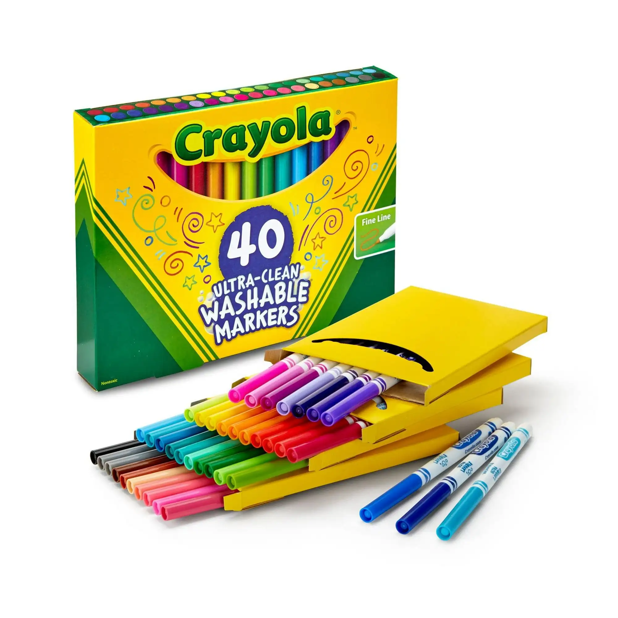 Моющиеся классические маркеры Crayola Ultra-Clean, Fine Point — классические цвета, 40 шт. в комплекте
Моющиеся классические маркеры Crayola Ultra-Clean, Fine Point — классические цвета, 40 шт. в комплекте