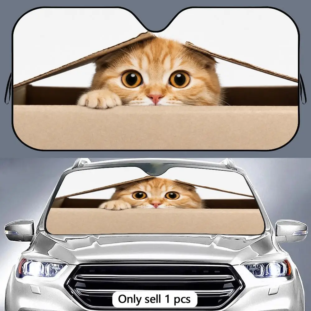 Cute Pet Box Sun Visor Aluminum Foil Windshield Sunshade with Reflective UV Block Heat Insulation Foldable Universal Fit
Cute Pet Box Sun Visor Aluminum Foil Windshield Sunshade with Reflective UV Block Heat Insulation Foldable Universal Fit