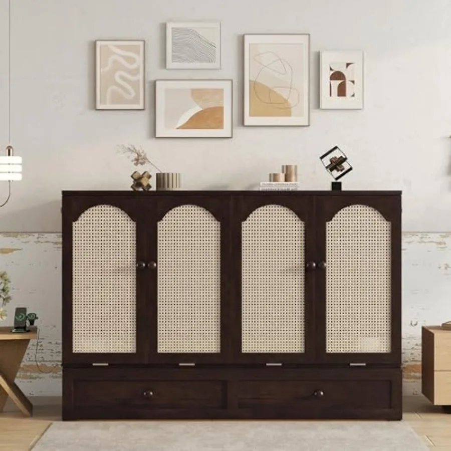 Queen Size Murphy Bed Cabinet with Charging Station and Rattan Design - Space-Saving Foldable Bed, Espresso Finish, 500 lbs Cap
Queen Size Murphy Bed Cabinet with Charging Station and Rattan Design - Space-Saving Foldable Bed, Espresso Finish, 500 lbs Cap