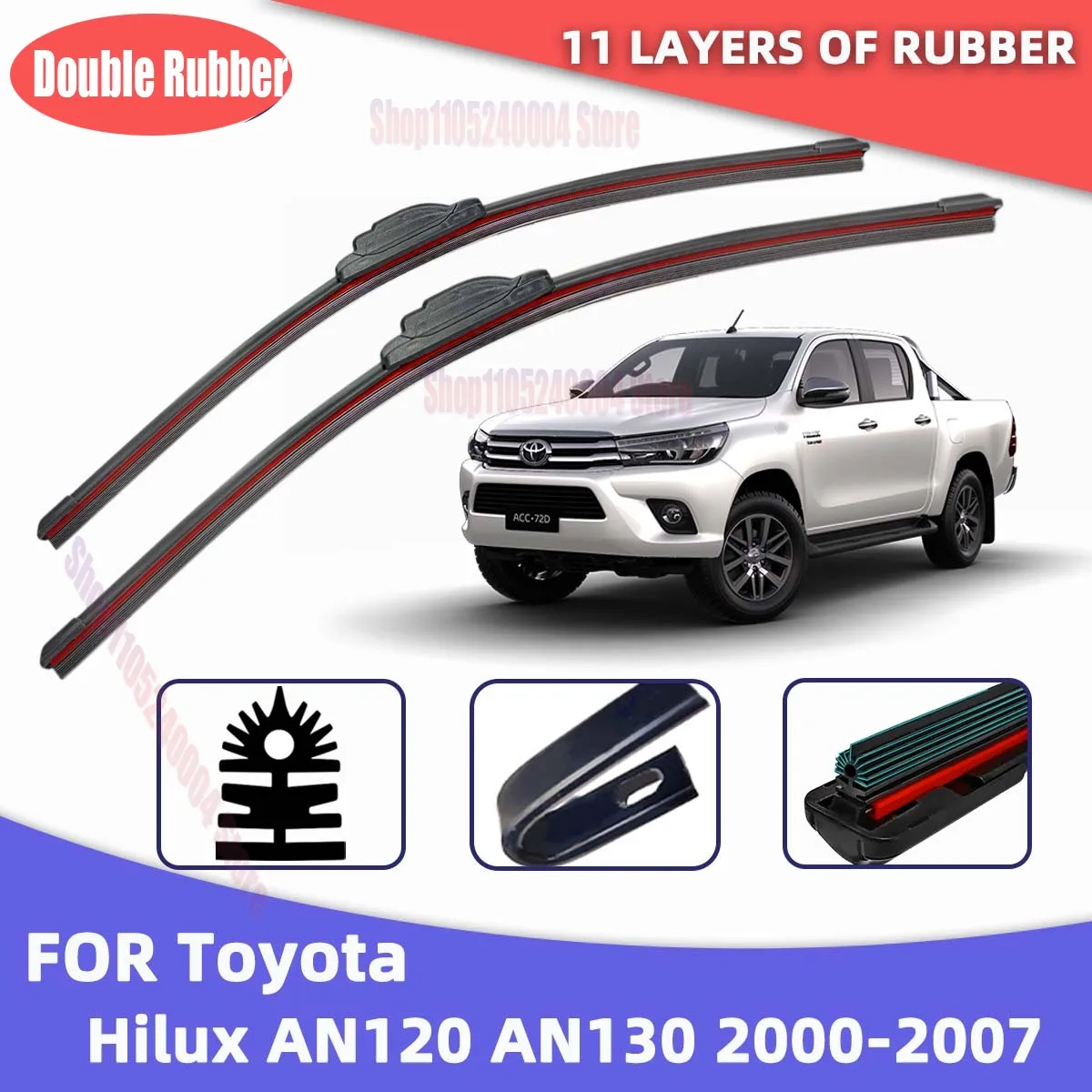Car Wiper Leven layer Strip Wipers 2025 Latest Model Front Windshield Wipers For Toyota Hilux AN120 AN130 2015-2021 2016 2018
Car Wiper Leven layer Strip Wipers 2025 Latest Model Front Windshield Wipers For Toyota Hilux AN120 AN130 2015-2021 2016 2018