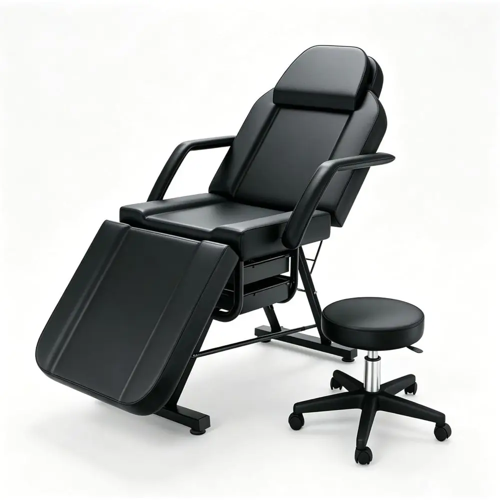 Adjustable Tattoo Chair with 130° Reclining Bed, 881 lb Capacity, Includes 360° Swivel Stool and Detachable Parts
Adjustable Tattoo Chair with 130° Reclining Bed, 881 lb Capacity, Includes 360° Swivel Stool and Detachable Parts