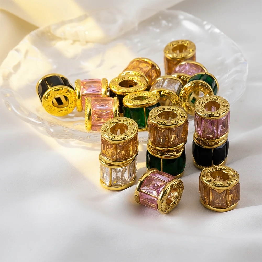 2pcs Stainless Steel Colorful Zircon Crystal Spacer Beads Large Hole for Bracelet Charms Jewellery Making Accessories Materials
2pcs Stainless Steel Colorful Zircon Crystal Spacer Beads Large Hole for Bracelet Charms Jewellery Making Accessories Materials