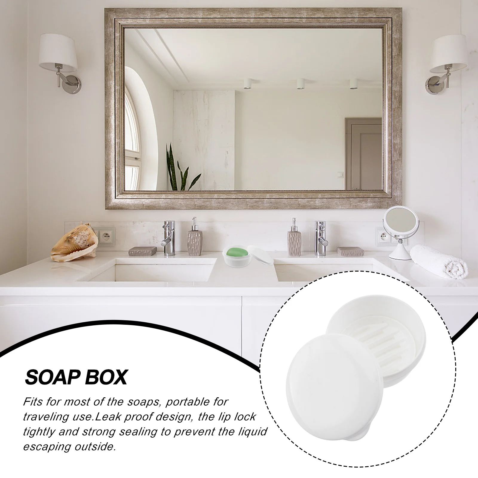 Portable Leak Proof Double Drain Soap Box Removable Hollow Layer For Travel Outdoor Bathroom Use White Plastic Container
Portable Leak Proof Double Drain Soap Box Removable Hollow Layer For Travel Outdoor Bathroom Use White Plastic Container