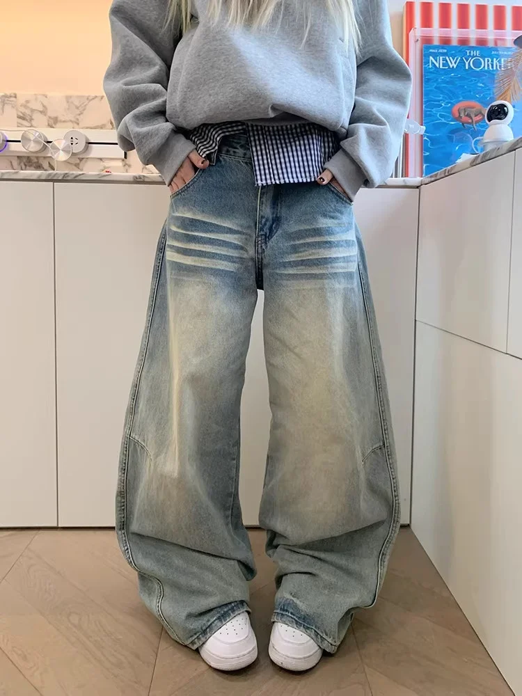 American Sle Vintage Waed Distred Knife Jeans Women Loose Straight Floor Length Pants Casual High Waist Denim
American Sle Vintage Waed Distred Knife Jeans Women Loose Straight Floor Length Pants Casual High Waist Denim