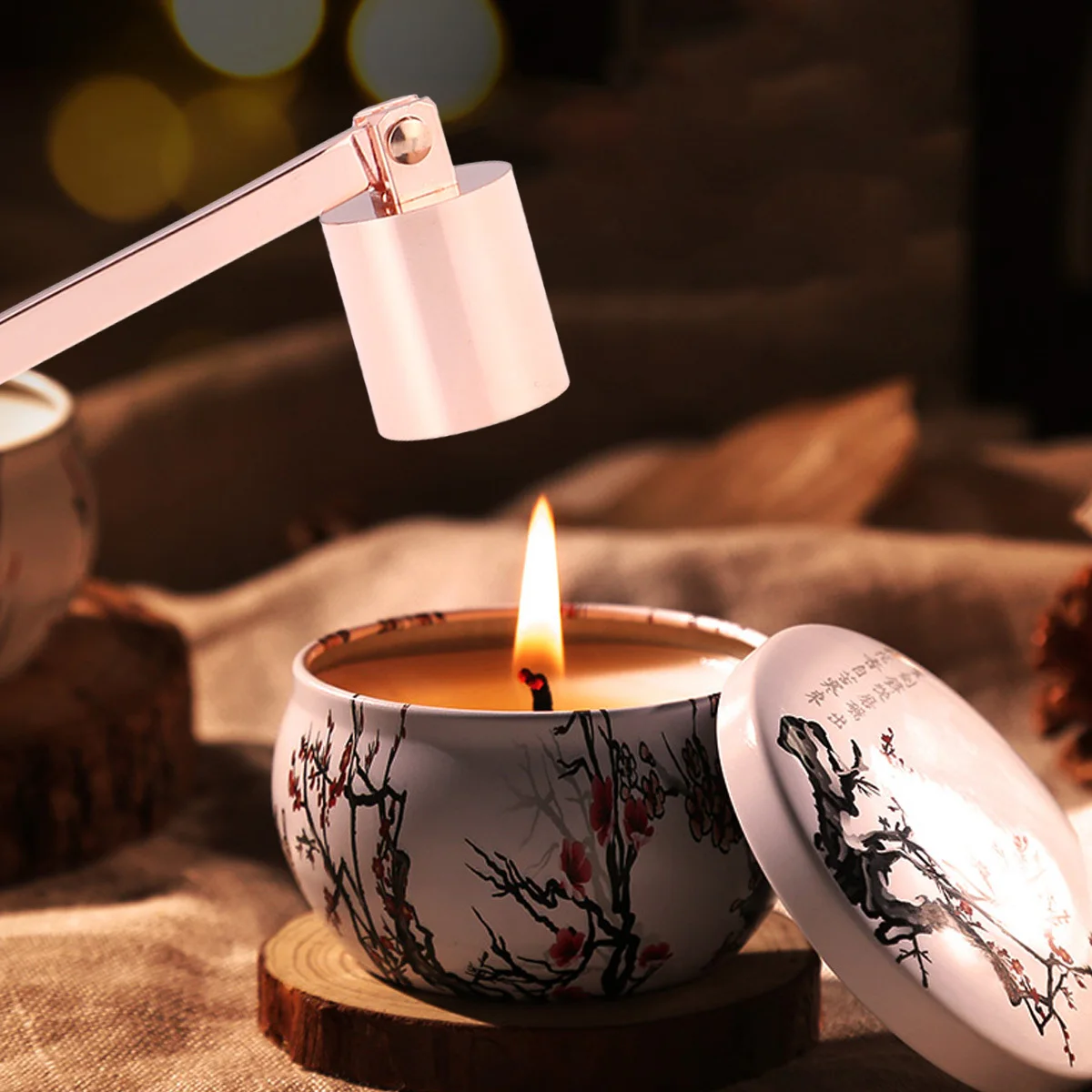 Snuffer Stainless Steel Wick Trimmer Rose Gold Extinguisher Accessory Gift Wick Dipper For Tea Light Jar
Snuffer Stainless Steel Wick Trimmer Rose Gold Extinguisher Accessory Gift Wick Dipper For Tea Light Jar