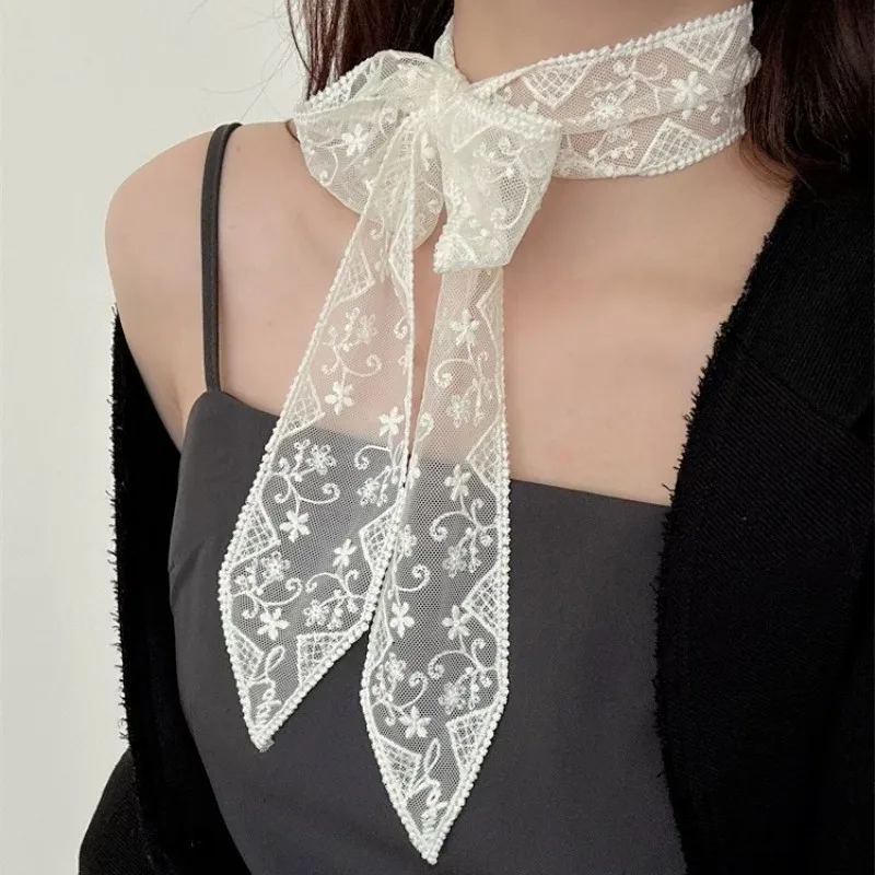 Fairy Black White Lace Embroidery Thin Narrow Long Silk Scarf Ribbon Neck Band Hair Band Belt Accessory Women Spring Summer
Fairy Black White Lace Embroidery Thin Narrow Long Silk Scarf Ribbon Neck Band Hair Band Belt Accessory Women Spring Summer