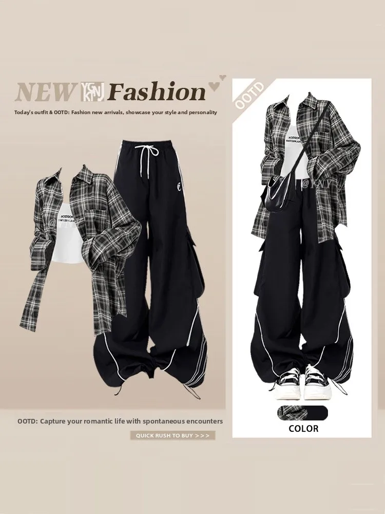 Summer Loose Plaid Shirt High Waist Three-Piece Set Women's Fashion Sun Protection Long Sleeve Letter Backless Vest Casual Sp...
Summer Loose Plaid Shirt High Waist Three-Piece Set Women's Fashion Sun Protection Long Sleeve Letter Backless Vest Casual Sp...