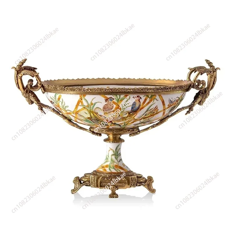 Golden Decorative Porcelain Brass Fruit Plates Bowl with Stand Antique Living Room Home
Golden Decorative Porcelain Brass Fruit Plates Bowl with Stand Antique Living Room Home