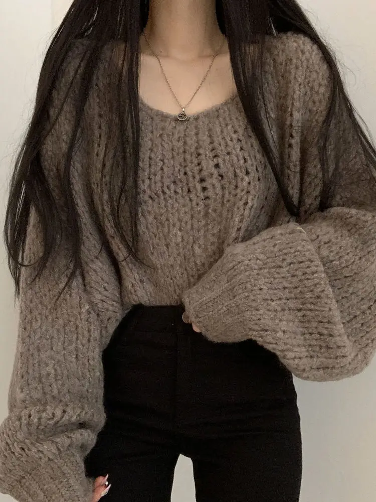 Шикарный свободный вязаный свитер, женский модный осенне-зимний яркий цвет, кожаный фонарь, све, повседневный трикотаж на голову
Шикарный свободный вязаный свитер, женский модный осенне-зимний яркий цвет, кожаный фонарь, све, повседневный трикотаж на голову