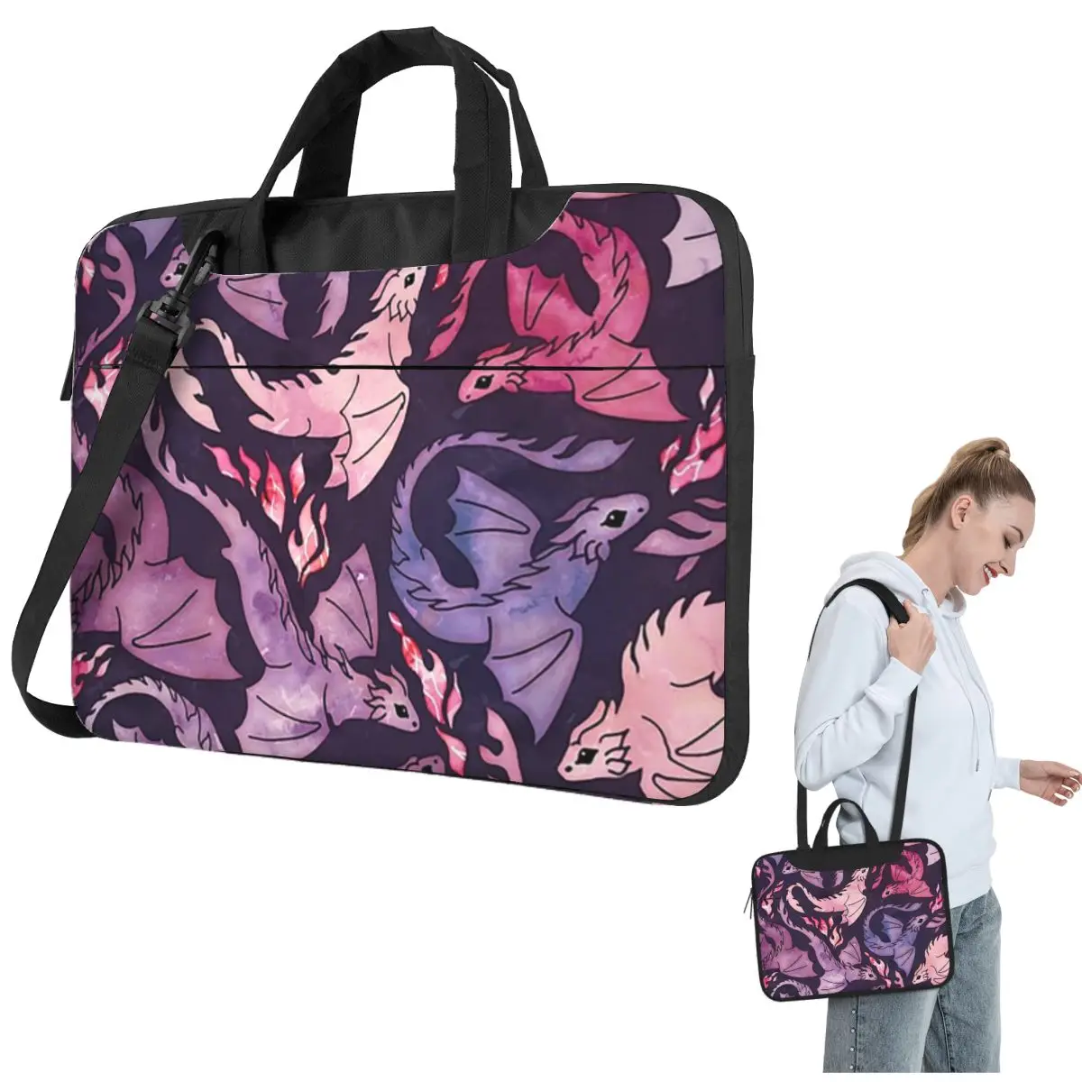 Dragon Fire Dark Pink Purple Crossbody Laptop Bag Case Computer Bag 13 14 15.6 Inch Notebook Pouch for Macbook Pro
Dragon Fire Dark Pink Purple Crossbody Laptop Bag Case Computer Bag 13 14 15.6 Inch Notebook Pouch for Macbook Pro