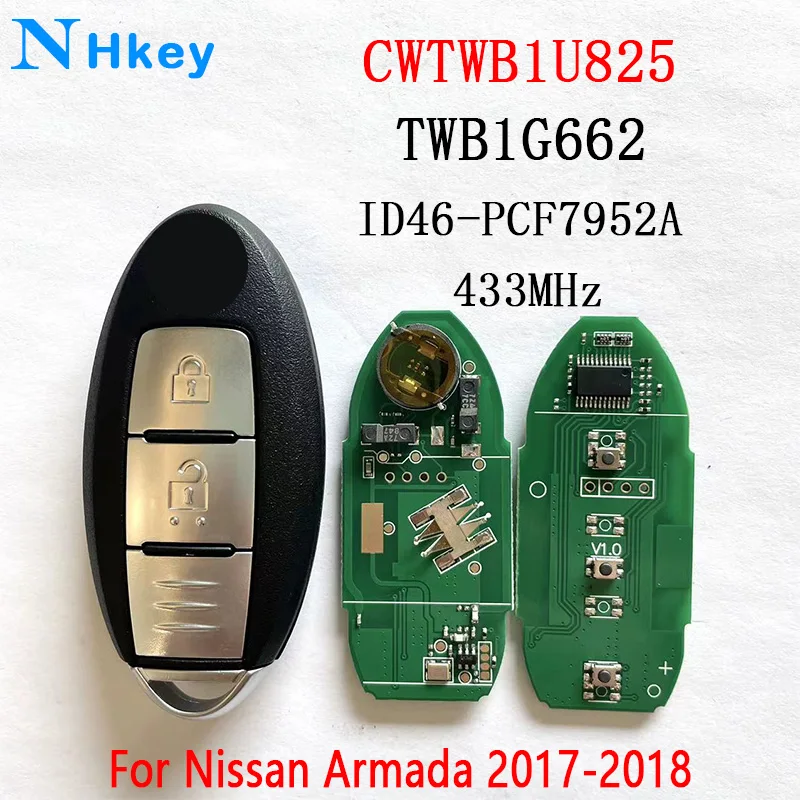 NHkey CWTWB1U825 TWB1G662 433Mhz ID46 Smart Remote Car Key for Nissan Armada 2017-2018
NHkey CWTWB1U825 TWB1G662 433Mhz ID46 Smart Remote Car Key for Nissan Armada 2017-2018
