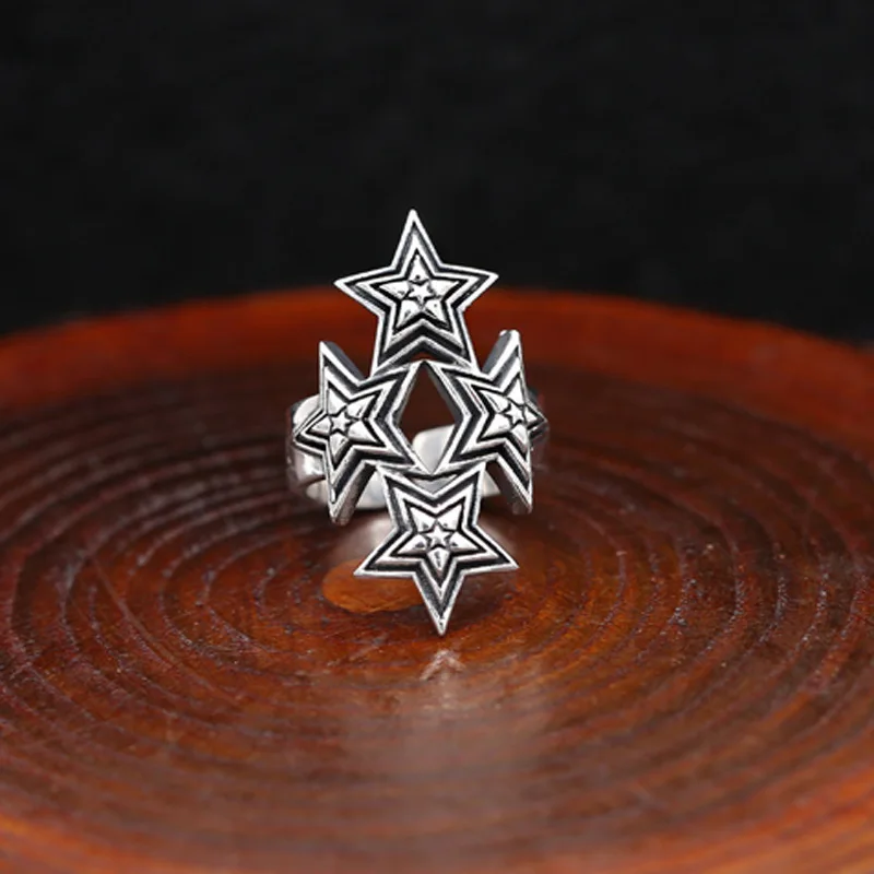 S925 серебряное украшение, винтажное тайское серебряное кольцо, мужское и женское японское и корейское модное открытое кольцо с пятиконечной звездой
S925 серебряное украшение, винтажное тайское серебряное кольцо, мужское и женское японское и корейское модное открытое кольцо с пятиконечной звездой