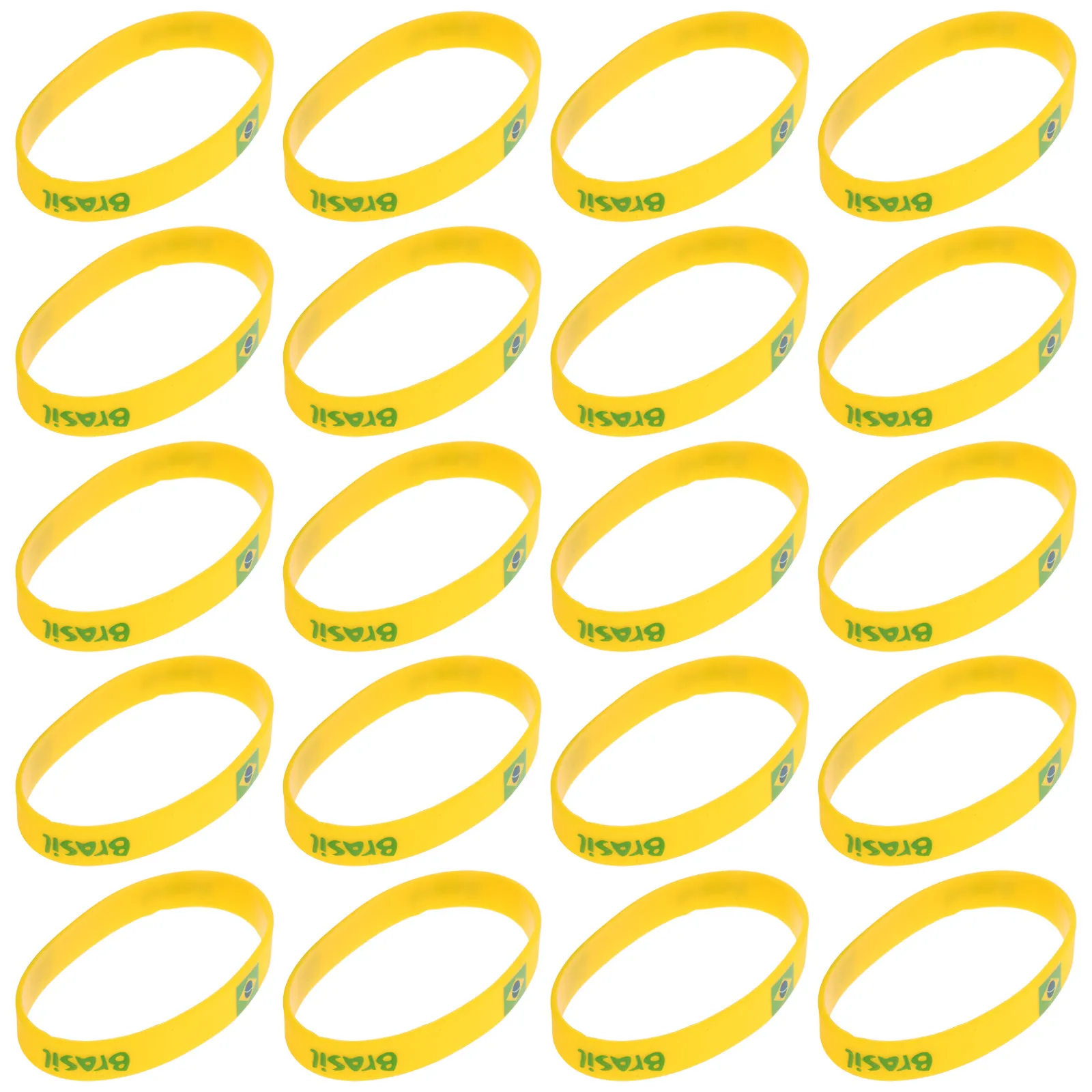 20Pcs Brazil Flag Wristbands Silicone Sports Bracelets Soccer Football Fan Jewelry Patriotic Country Flag Bracelets for Women
20Pcs Brazil Flag Wristbands Silicone Sports Bracelets Soccer Football Fan Jewelry Patriotic Country Flag Bracelets for Women