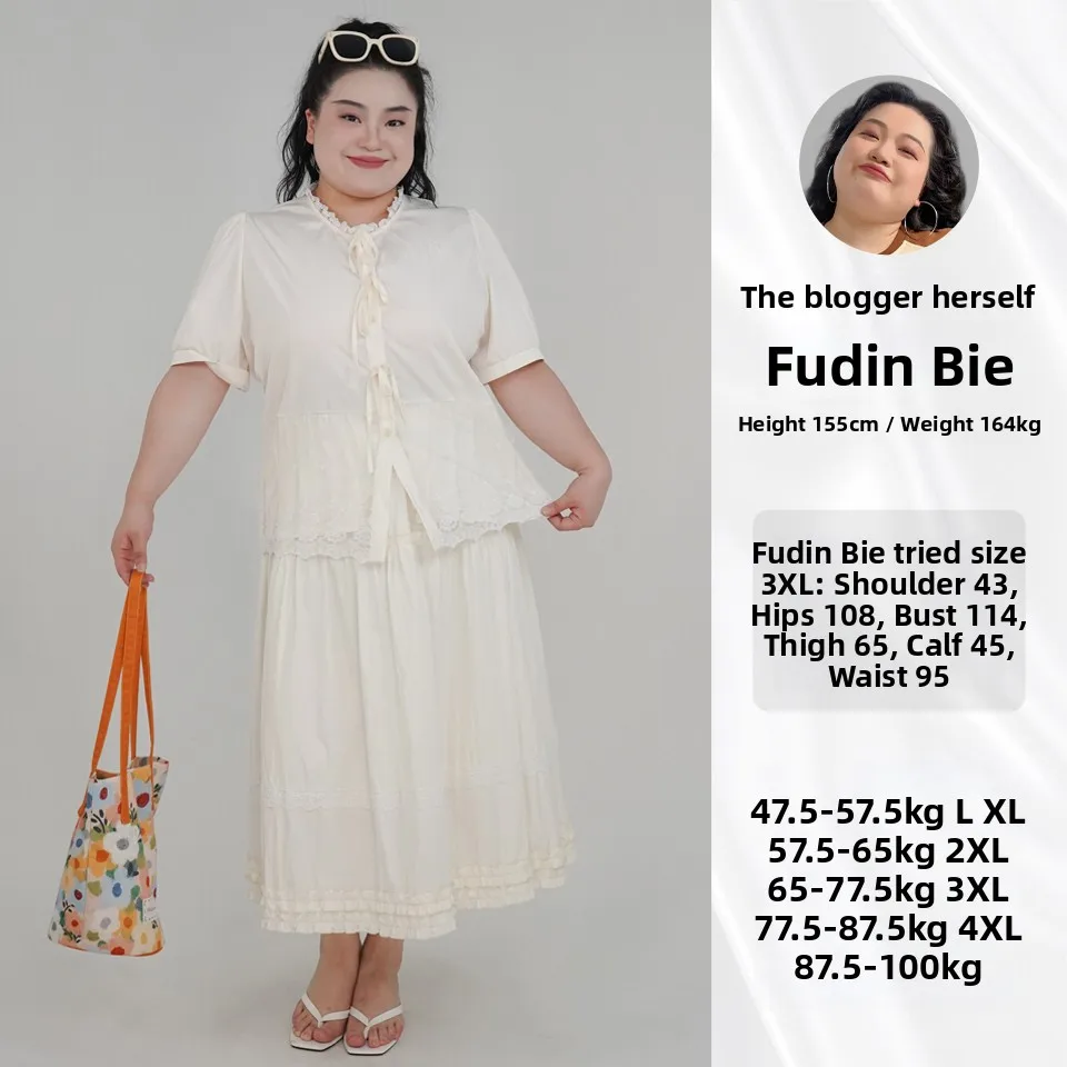 Sweet Pure Color Lace Patchwork Quick Dry Set Large Size Frothy Cream Puff Two Piece Set Fashionable Summer Outfit Floral Print
Sweet Pure Color Lace Patchwork Quick Dry Set Large Size Frothy Cream Puff Two Piece Set Fashionable Summer Outfit Floral Print