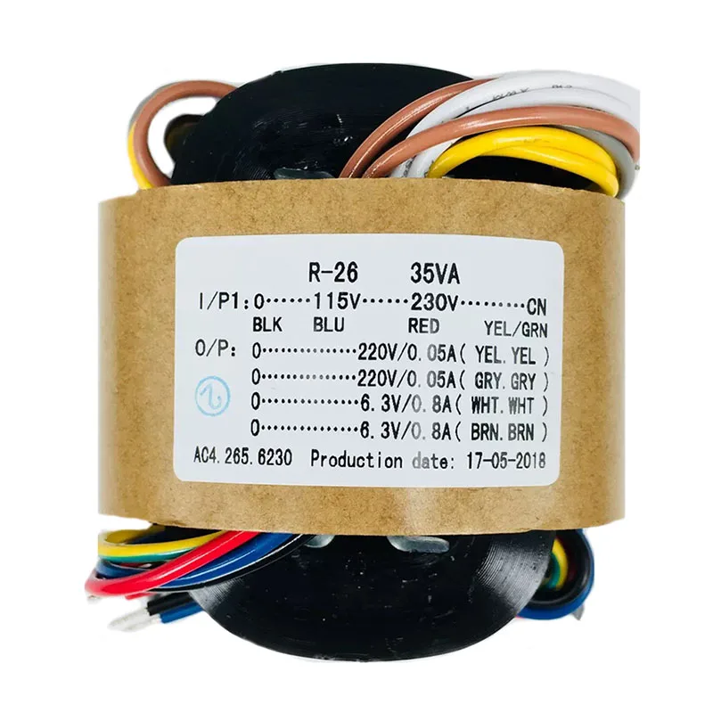 Трансформатор R26 Type 35W 220V×2 + 6.3V×2 R Niu, преобразователь напряжения для предусилителя, источник питания 115-230V, аудио трансформатор
Трансформатор R26 Type 35W 220V×2 + 6.3V×2 R Niu, преобразователь напряжения для предусилителя, источник питания 115-230V, аудио трансформатор