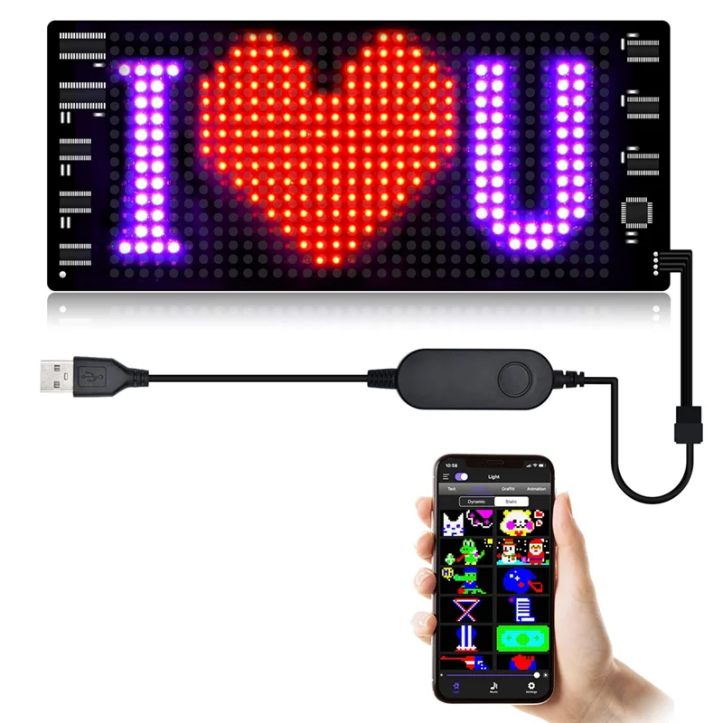 B04C-LED Пиксельная панель, USB 5 В Гибкий светодиодный модуль RGB Прокручивающий текстовый анимационный дисплей, приложение Bluetooth, 16X64 светодиодов 9,2X37,2 см Прочный
B04C-LED Пиксельная панель, USB 5 В Гибкий светодиодный модуль RGB Прокручивающий текстовый анимационный дисплей, приложение Bluetooth, 16X64 светодиодов 9,2X37,2 см Прочный