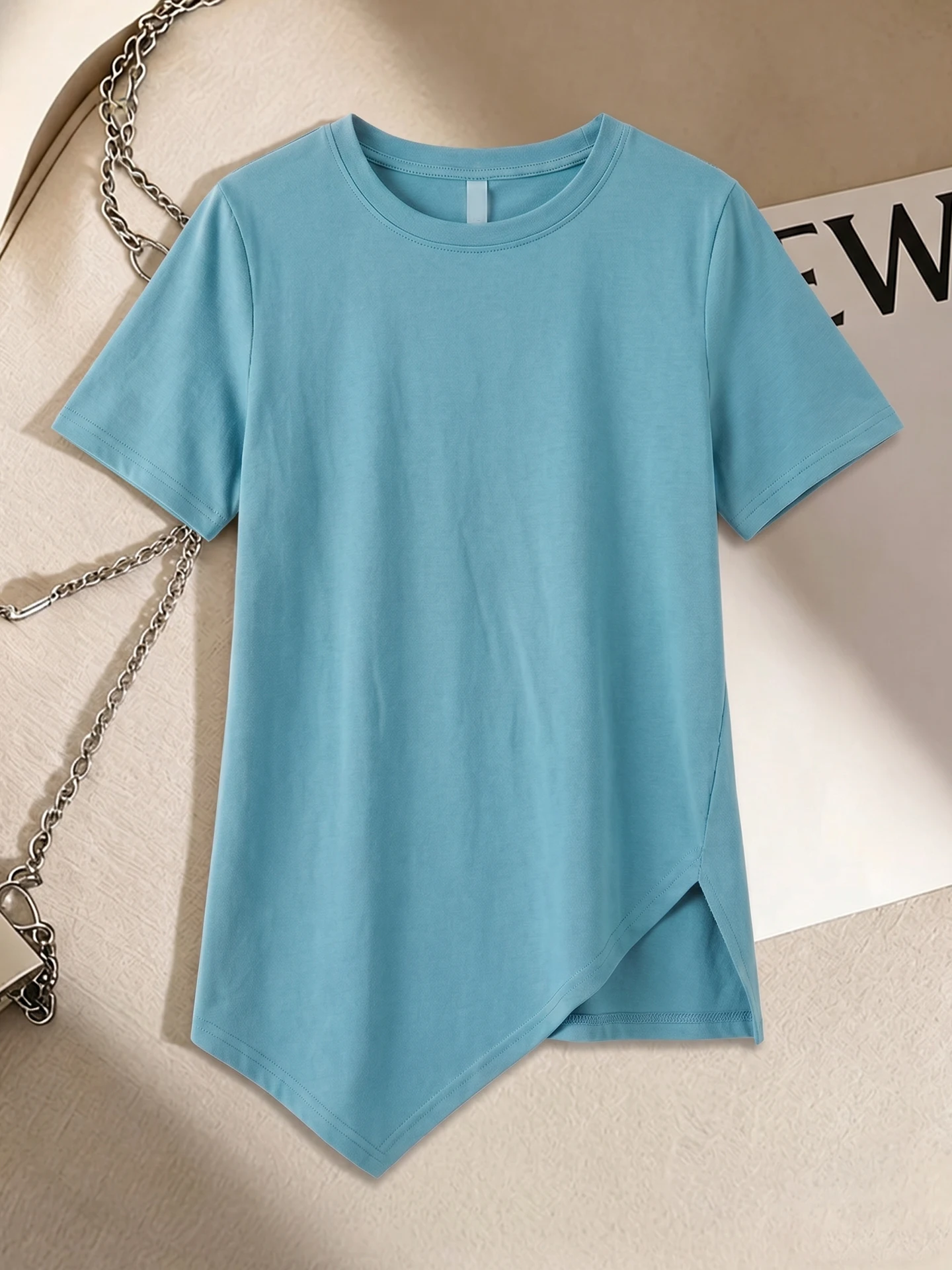 Korean Style Casual round Neck Short Sleeve T-Shirt Pure Color Versatile Summer Top Fashion Design Loose Fit Women's Tee
Korean Style Casual round Neck Short Sleeve T-Shirt Pure Color Versatile Summer Top Fashion Design Loose Fit Women's Tee