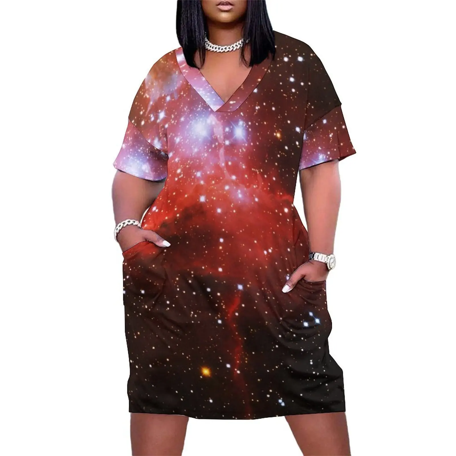 Emission Nebula IC 417 in the constellation of Auriga Loose Pocket Dress summer dress woman 2025 trendy Woman fashion
Emission Nebula IC 417 in the constellation of Auriga Loose Pocket Dress summer dress woman 2025 trendy Woman fashion