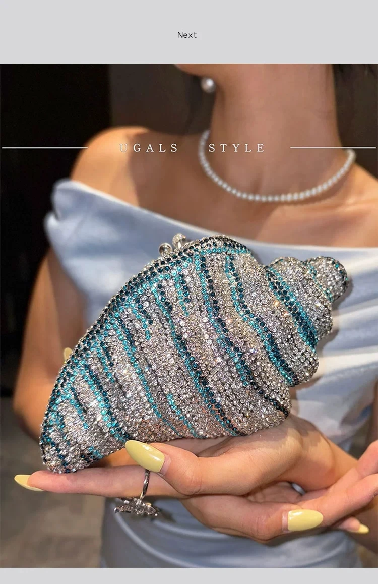 Crystal Conch Clutch Purse Luxury Glitter Women Handbag Wedding Party Banquet Bag Rhinestones Diamond Evening Bag Shoulder Bag
Crystal Conch Clutch Purse Luxury Glitter Women Handbag Wedding Party Banquet Bag Rhinestones Diamond Evening Bag Shoulder Bag