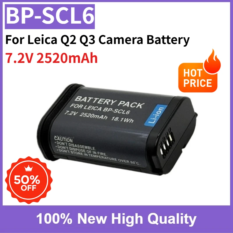 High Capacity BP-SCL6 7.2V 2520mAh Rechargeable Battery for Leica Q2 Q3 Camera Battery Fast Shipping
High Capacity BP-SCL6 7.2V 2520mAh Rechargeable Battery for Leica Q2 Q3 Camera Battery Fast Shipping