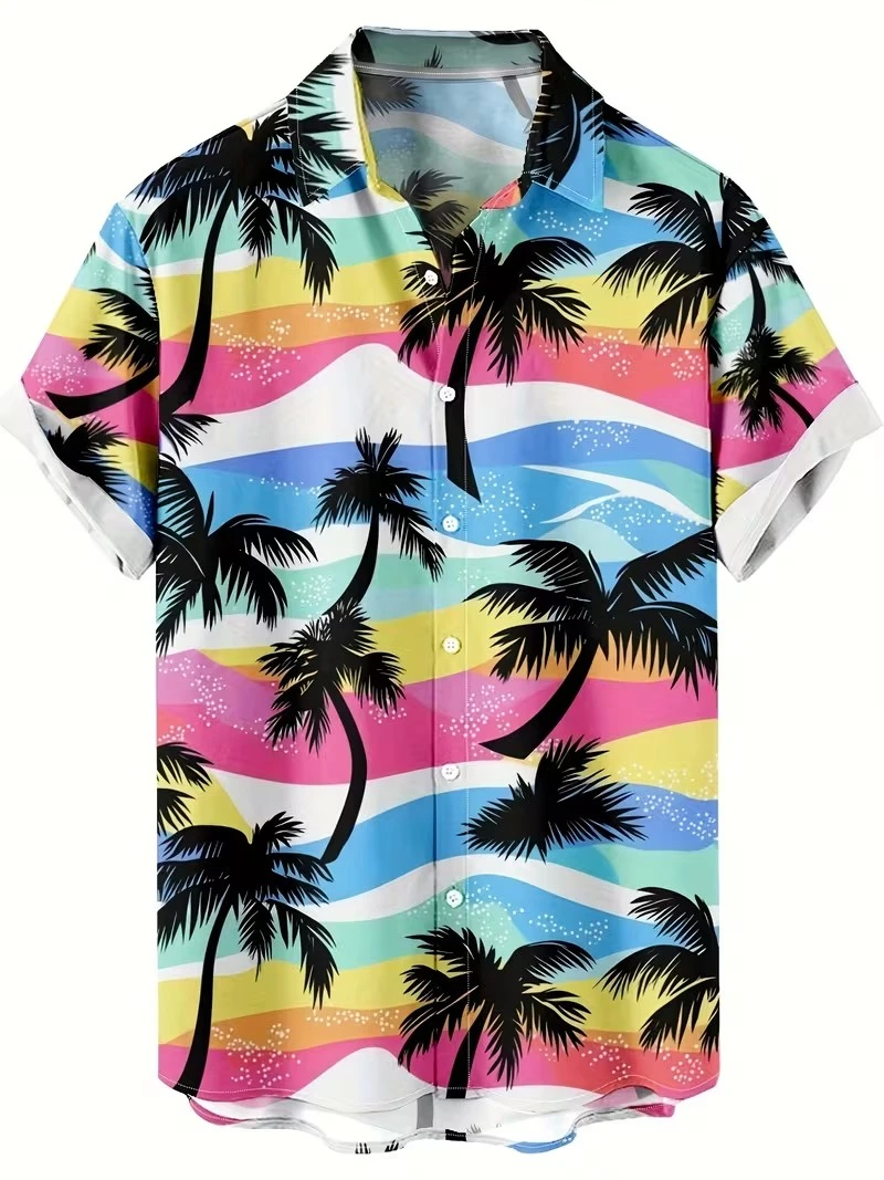 Men Stylish Coconut Tree Print Short Sleeve Hawaiian Shirt Multiple Tropical Pattern Options Casual Blouses For Men Beach Party
Men Stylish Coconut Tree Print Short Sleeve Hawaiian Shirt Multiple Tropical Pattern Options Casual Blouses For Men Beach Party