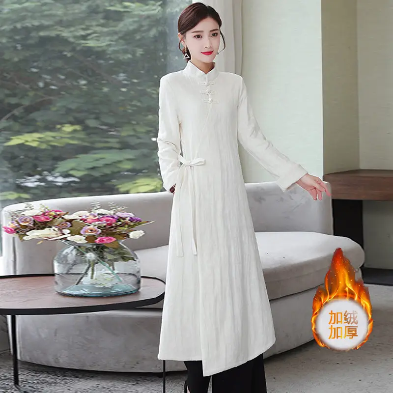 Zen Style Cotton Linen Ancient Women's Clothing Autumn And Winter Artists Han Modified Dress Fashion Lace Up Femme Vestido T1510
Zen Style Cotton Linen Ancient Women's Clothing Autumn And Winter Artists Han Modified Dress Fashion Lace Up Femme Vestido T1510