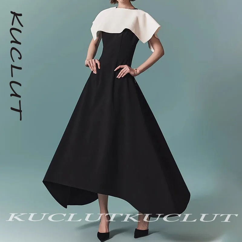 KUCLUT Fashion Women's Contrast Color Shawl Collar Sleeveless Dresses Elegant Flared Hem Long Dress Female Trendy New Items K101
KUCLUT Fashion Women's Contrast Color Shawl Collar Sleeveless Dresses Elegant Flared Hem Long Dress Female Trendy New Items K101