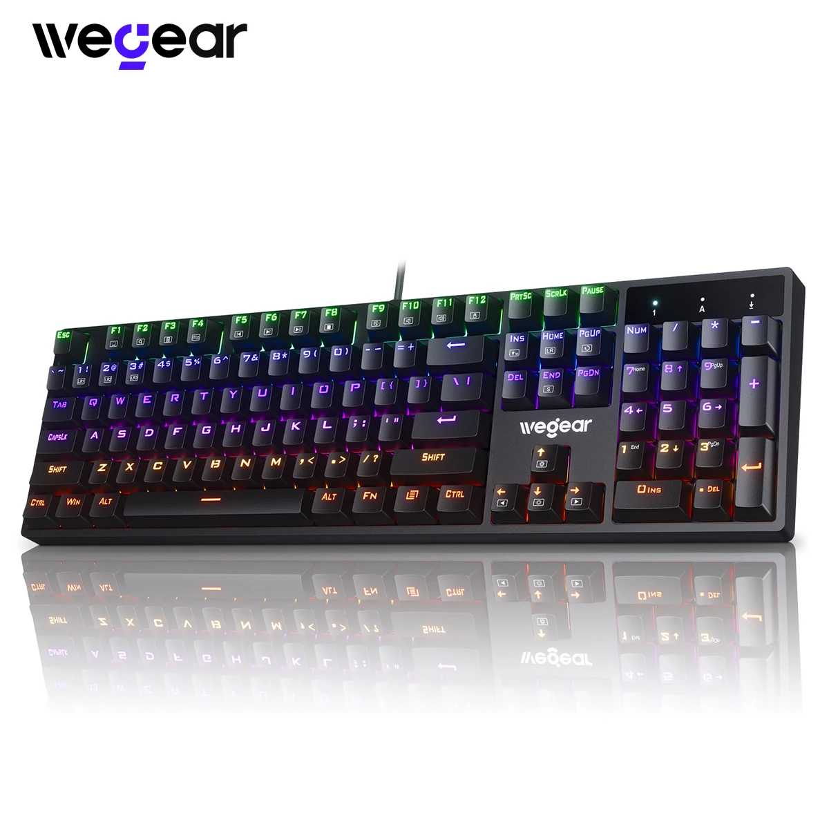 Wegear Wired Gaming Mechanical Keyboard RGB Blue switches compatible with Win7/8/10/11 and XP ideal for PC laptop and desktop
Wegear Wired Gaming Mechanical Keyboard RGB Blue switches compatible with Win7/8/10/11 and XP ideal for PC laptop and desktop
